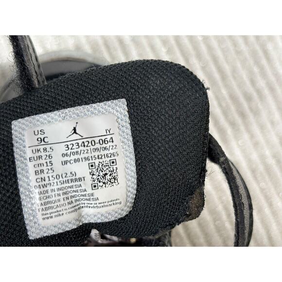 Jordan Shoes Toddler Size 9C Black Red 6 Rings Patent Leather Bred 323420-064 - Picture 4 of 8